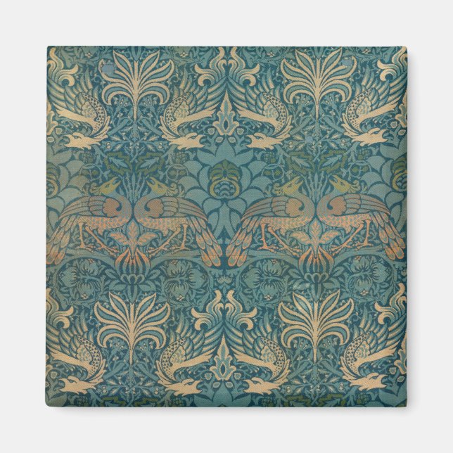 William Morris Peacock and Dragon Textile Design Magnet (Front)