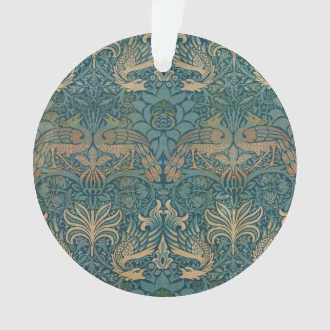 William Morris Peacock and Dragon Textile Design Ornament (Front)