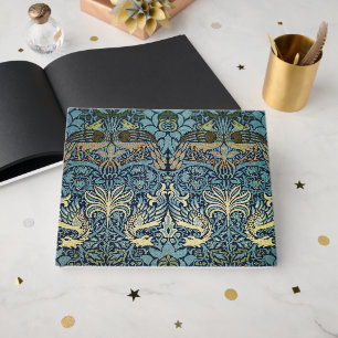 William Morris Peacock and Dragon Woven Design Guest Book