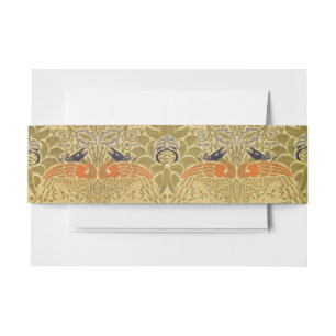 William Morris Peacock & Dragon Arts & Crafts Invitation Belly Band