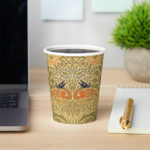 William Morris Peacock & Dragon Arts & Crafts Paper Cups