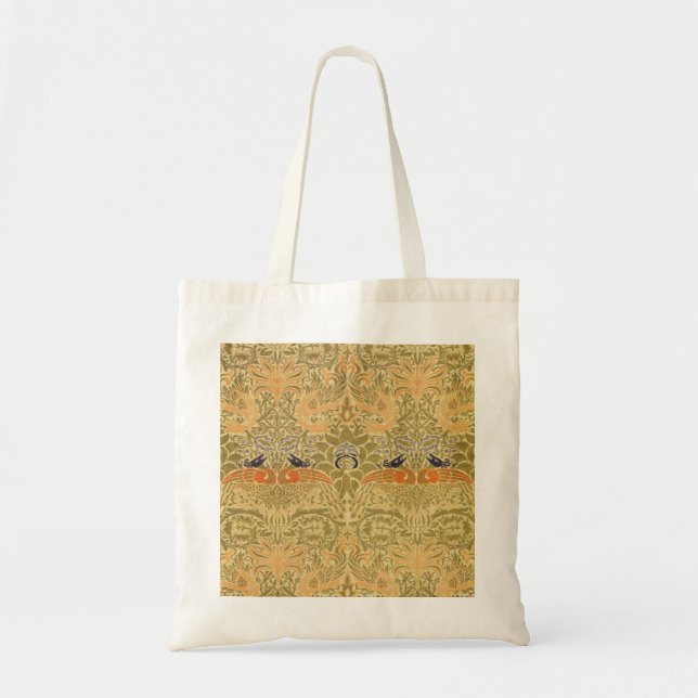 William Morris Peacock & Dragon Arts & Crafts Tote Bag (Front)