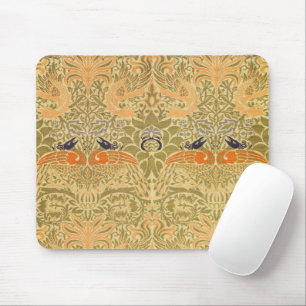 William Morris Peacock Dragon Vintage Arts Crafts Mouse Pad