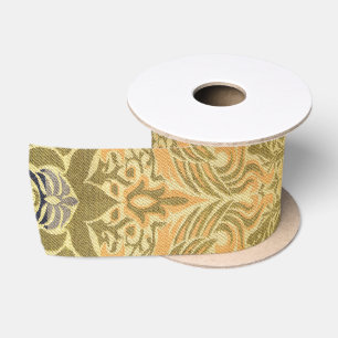 William Morris Peacock Dragon Vintage Arts Crafts Satin Ribbon