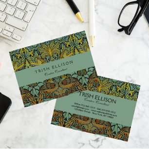William Morris Peacock Dragon Wallpaper Business Card