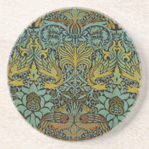 William Morris Peacock Dragon Wallpaper Coaster