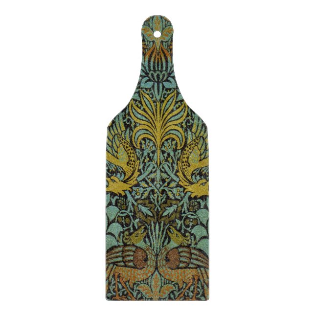William Morris Peacock Dragon Wallpaper  Cutting Board (Front)