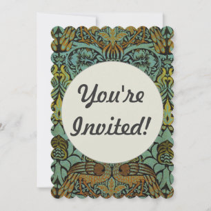 William Morris Peacock Dragon Wallpaper  Invitation
