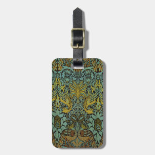William Morris Peacock Dragon Wallpaper  Luggage Tag