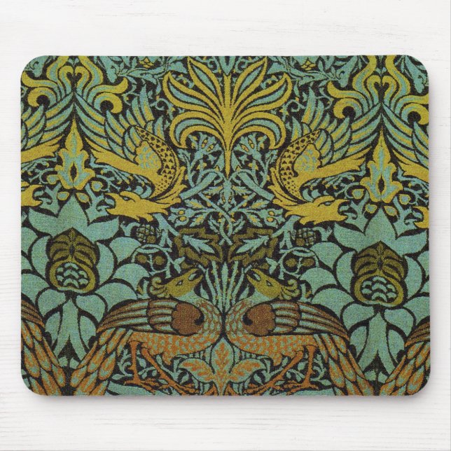 William Morris Peacock Dragon Wallpaper  Mouse Pad (Front)