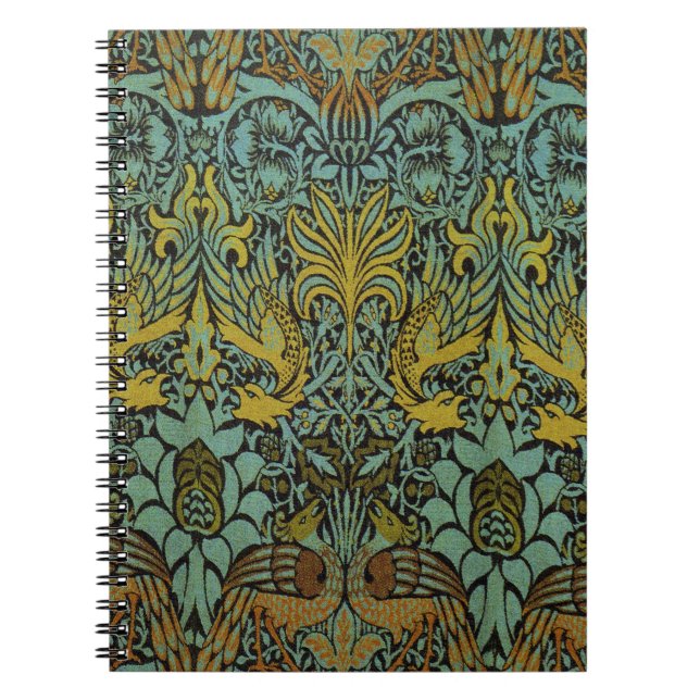 William Morris Peacock Dragon Wallpaper  Notebook (Front)