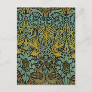 William Morris Peacock Dragon Wallpaper  Postcard