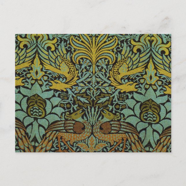 William Morris Peacock Dragon Wallpaper  Postcard (Front)