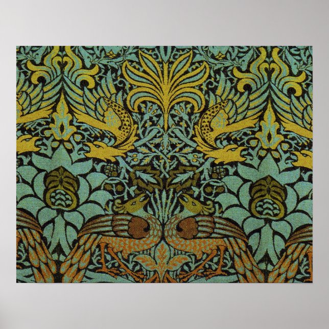 William Morris Peacock Dragon Wallpaper  Poster (Front)
