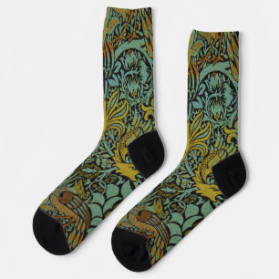 William Morris Peacock Dragon Wallpaper  Socks