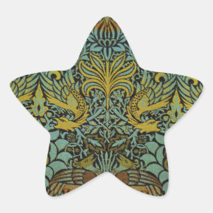 William Morris Peacock Dragon Wallpaper  Star Sticker