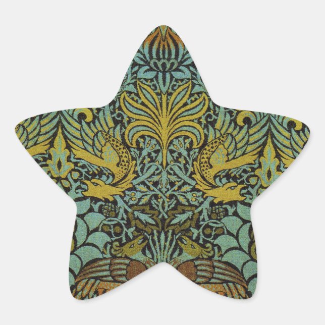 William Morris Peacock Dragon Wallpaper  Star Sticker (Front)