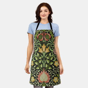 William Morris Persian Black Floral Tile Art Apron