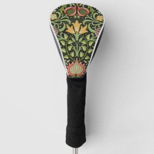 William Morris Persian Black Floral Tile Art Golf Head Cover
