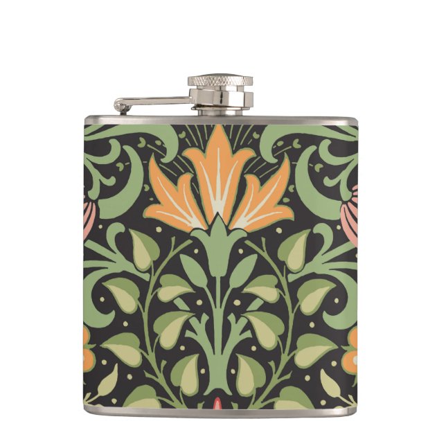 William Morris Persian Floral Antique Hip Flask (Front)