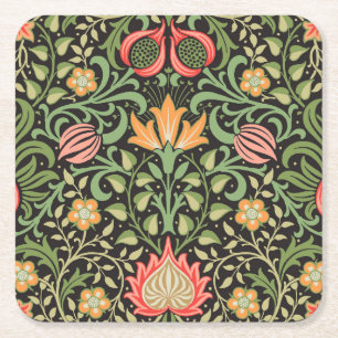 William Morris Persian Floral Antique Square Paper Coaster