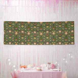 William Morris Persian Floral Botanical Design Banner