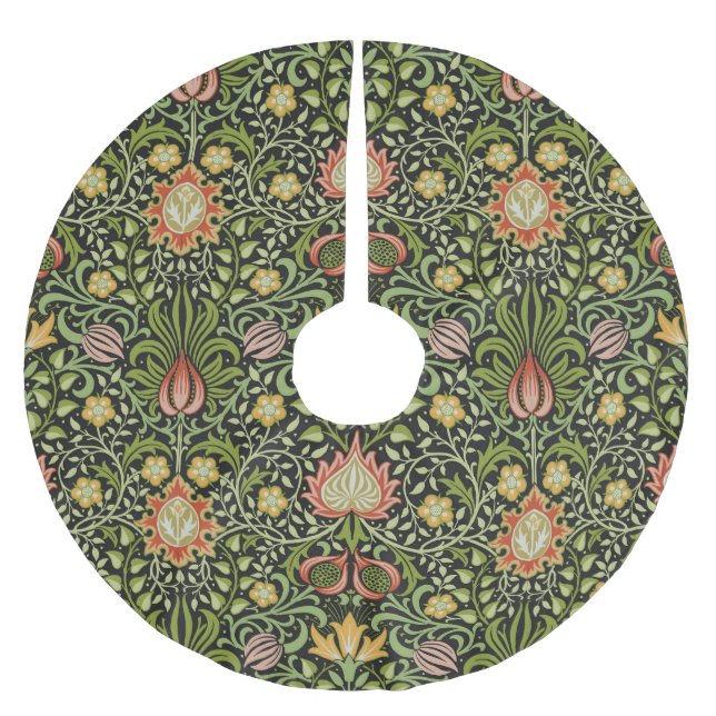 William Morris Persian Floral Botanical Design Brushed Polyester Tree Skirt (Front)