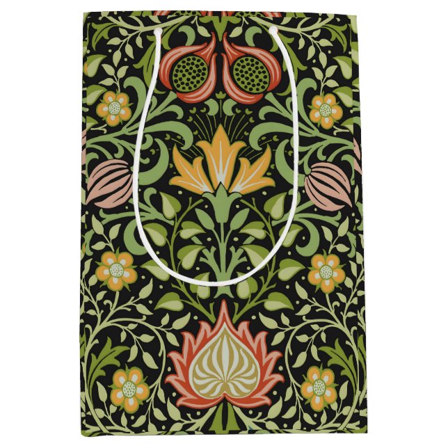 William Morris Persian Floral Botanical Design Medium Gift Bag (Front)