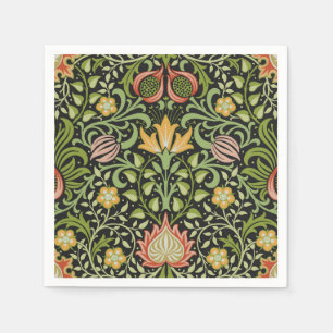 William Morris Persian Floral Botanical Design Napkin