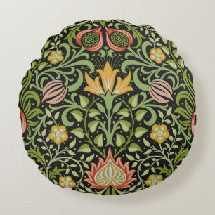 William Morris Persian Floral Botanical Design Round Cushion