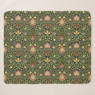 William Morris Persian Floral Botanical Design Sherpa Blanket