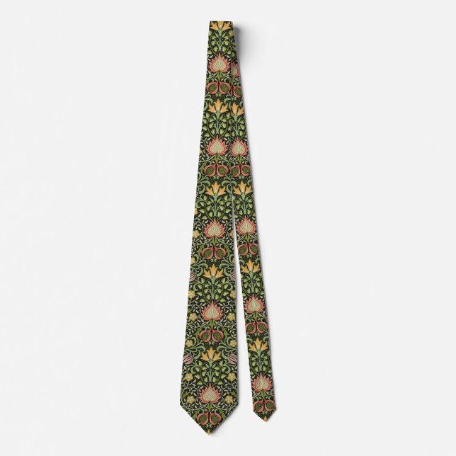 William Morris Persian Floral Botanical Design Tie (Front)
