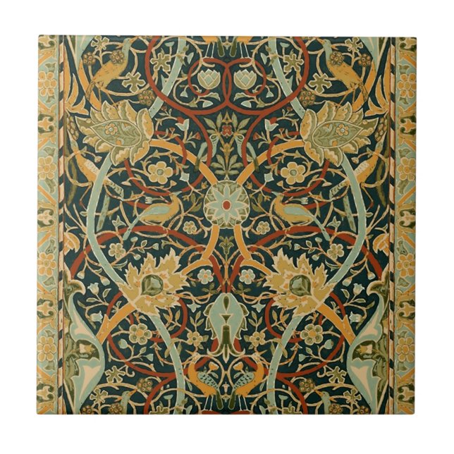 William Morris Persian Oriental Carpet Art Ceramic Tile (Front)