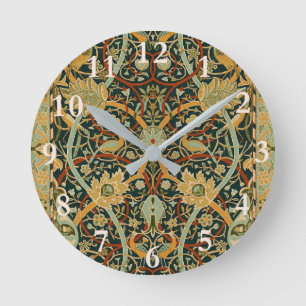 William Morris Persian Oriental Carpet Art Round Clock