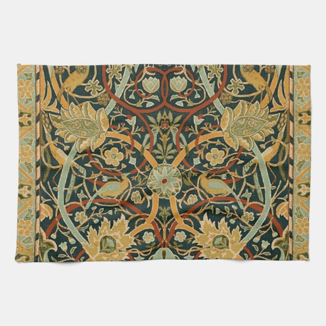 William Morris Persian Oriental Carpet Art Tea Towel (Horizontal)