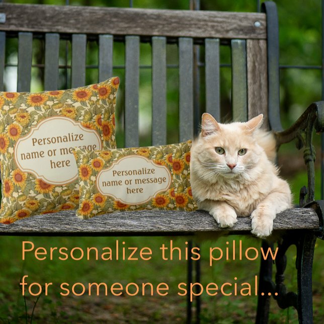 William Morris Personalised Autumn Sunflower Porch Cushion (Creator Uploaded)