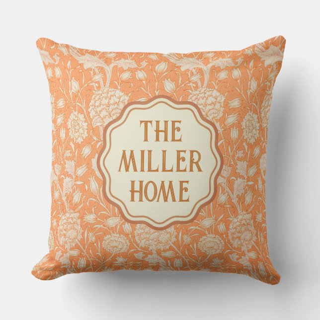 William Morris Personalised Floral  Outdoor Pillow (Front)