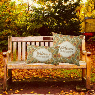 William Morris Personalized Autumn Sunflower Patio Cushion