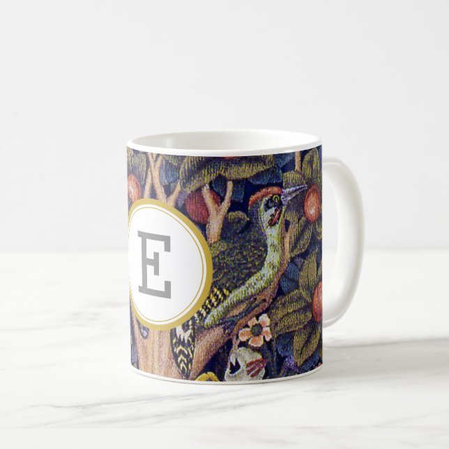 William Morris PERSONALIZED INITIAL Coffee Mug (Front Right)