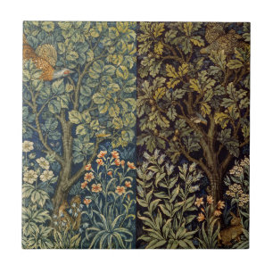 William Morris - Pheasant Bird Tree Botanical Ceramic Tile