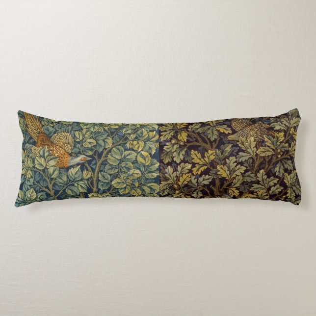 William Morris Pheasant Bird Tree Flower Body Cushion (Front)