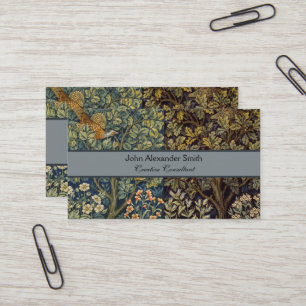 William Morris Pheasant Bird Tree Flower Business Card