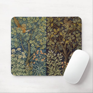 William Morris Pheasant Bird Tree Flower Mouse Pad