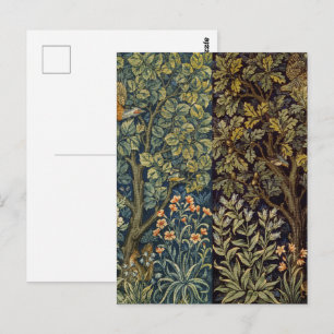 William Morris Pheasant Bird Tree Flower Postcard