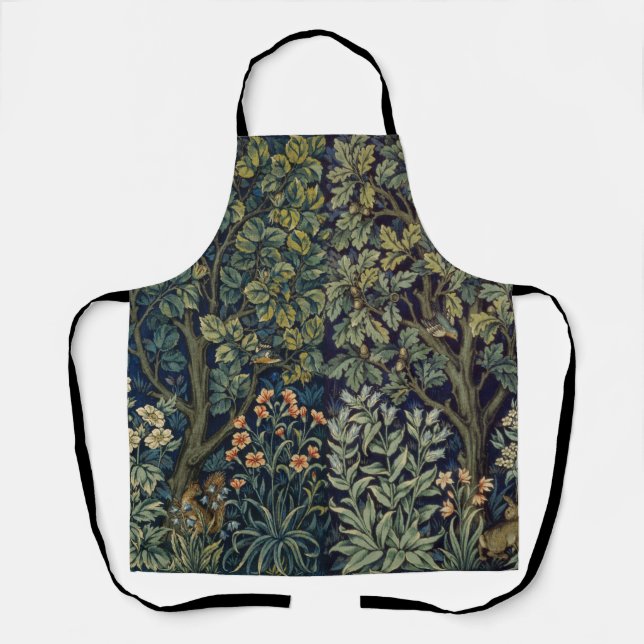 William Morris Pheasant Bird Tree Woodland Apron (Front)