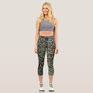 William Morris Pheasant Bird Tree Woodland Capri Leggings