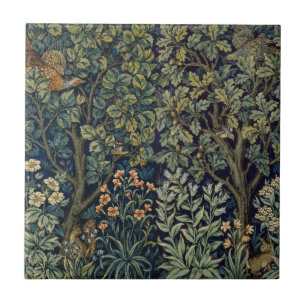 William Morris Pheasant Bird Tree Woodland Ceramic Tile