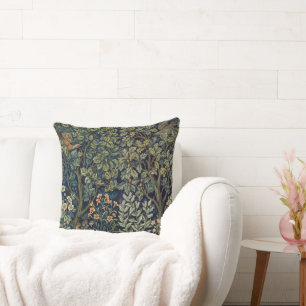 William Morris Pheasant Bird Tree Woodland Cushion