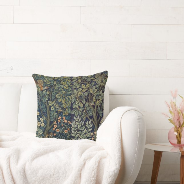 William Morris Pheasant Bird Tree Woodland Cushion (Couch)