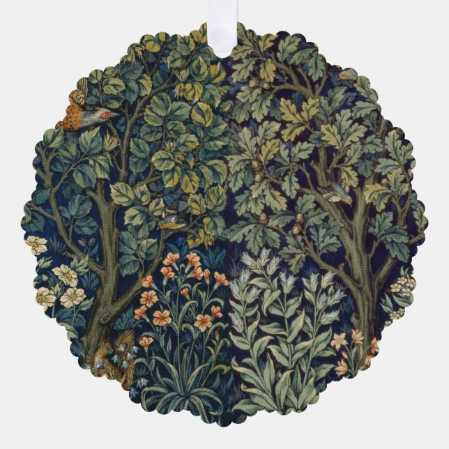 William Morris Pheasant Bird Tree Woodland Decoration Card (Front)